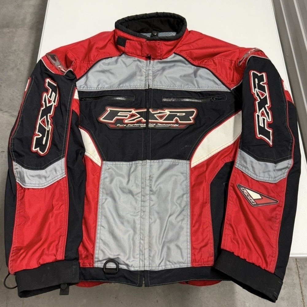 FXR Snowmobile Jacket Mens L Red Black Good Pure Performance Tech Racing Moto